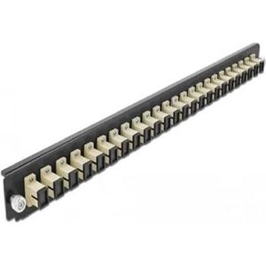 Delock - Voorpaneel - 24 SC Simplex Female Connectoren - Beige - 19 Inch - Zwart