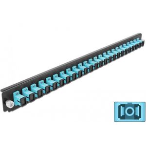 Delock Rekmontageplaat voor glasvezellasdoos, Server accessoires, Zwart