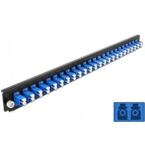 Delock 19″ Splice Box Front Panel 24 port LC Duplex blue