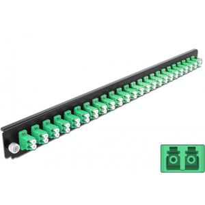 Delock 19″ Splice Box Front Panel 24 port LC Duplex green