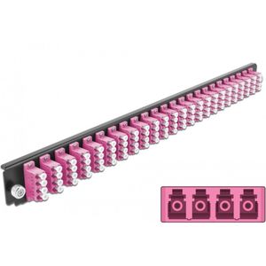 19 inch splice doos voorpanel 24 poort LC Quad Violet