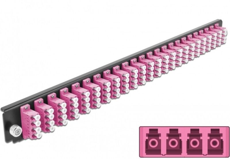 Delock 19″ Splice Box Front Panel 24 port LC Quad violet