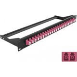 Delock - 19 Inch - Fiber Patch Panel - Violet - 24 x LC Duplex Vrouwelijk
