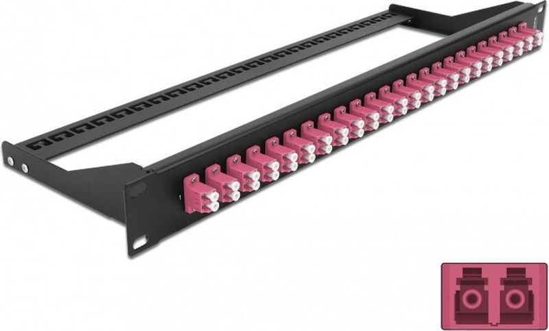Delock - 19 Inch - Fiber Patch Panel - Violet - 24 x LC Duplex Vrouwelijk