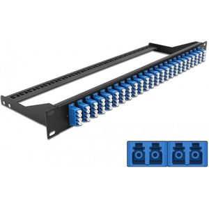 Delock - 19 Inch - Fiber Patch Panel - Blauw - 24 x LC Quad Female