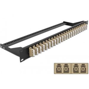 Delock - 19 Inch - Fiber Patch Panel - Beige - 24 x LC Quad Vrouwelijk