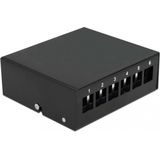 Delock - Keystone Patch Panel - Zwart - 6 Poorten - Afgeschermde Metalen Behuizing