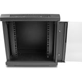 Delock - 10" Netwerkkast - 6U - Wandmontage - Zwart - Veiligheidsglas