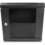 Delock - 10" Netwerkkast - 6U - Wandmontage - Zwart - Veiligheidsglas