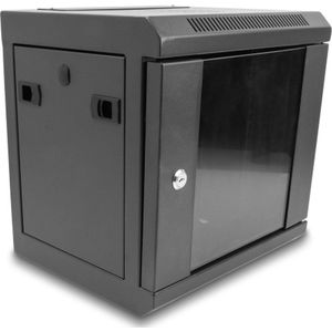 Delock - 10" Netwerkkast - 6U - Wandmontage - Zwart - Veiligheidsglas