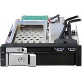 Delock - Montageframe - Accessoires voor Harde Schijven - Zwart - 1x3,5 inch, 1x2,5 inch, 2xUSB 3.0, Hot-swap