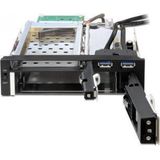 Delock - Montageframe - Accessoires voor Harde Schijven - Zwart - 1x3,5 inch, 1x2,5 inch, 2xUSB 3.0, Hot-swap