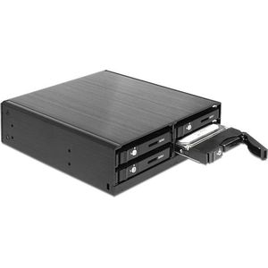 Premium - 4x 2,5 Inch HDD/SSD naar 5,25 Inch Slot Mobile Rack - Zwart