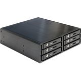 Premium 6x 2,5'' HDD/SSD naar 5,25'' slot mobile rack / zwart