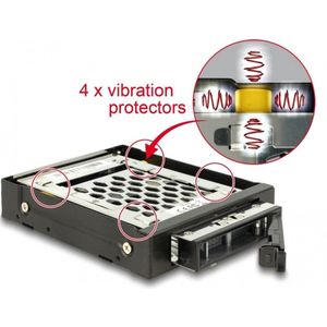 Delock - 3,5 ″ Mobiel Rek - Zwart - 360 ° Trillingsbescherming, Hot Swap-functie
