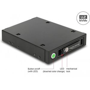 Delock - 3,5" Verwijderbaar Frame - Accessoires voor Harde Schijven - Metalen - Geschikt voor U.2 NVMe SSD of SATA/SAS HDD/SSD