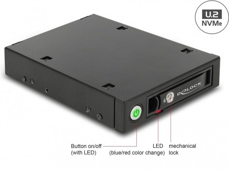 Delock - 3,5" Verwijderbaar Frame - Accessoires voor Harde Schijven - Metalen - Geschikt voor U.2 NVMe SSD of SATA/SAS HDD/SSD