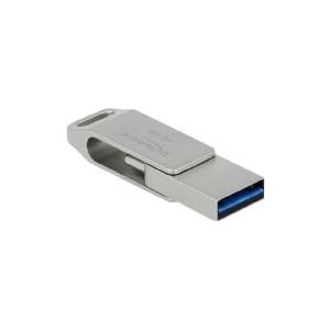 Delock - USB-stick - 16 GB - Zilver - USB-A - USB-C