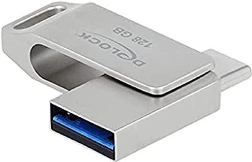Delock - 54076 - USB-stick - Zilver - 128 GB - USB-A, USB-C