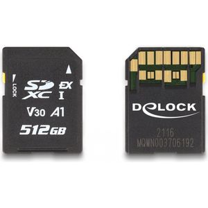 Delock SD Express geheugenkaart 512 GB (512 GB, microSDXC, U3, UHS-I), Geheugenkaart