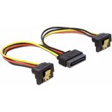 Delock Kabel Power SATA 15 Pin > 2 x SATA HDD met metalen clip - hoek
