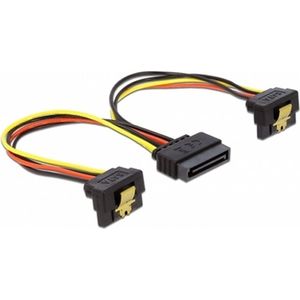 Delock Kabel Power SATA 15 Pin > 2 x SATA HDD met metalen clip - hoek