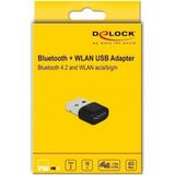 DeLOCK - WLAN / Wi-Fi & Bluetooth Dongle - Dual Band AC600 - Zwart - USB-A