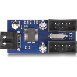 Delock USB 2.0 Post Connector Hub 2-poorts (USB-B, 2 ports), Docking station + USB-hub, Zwart, Blauw