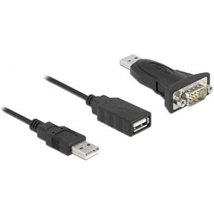 Delock Adapter USB 2.0 Type-A naar 1 x seriële RS-232 D-Sub 9 Pin Plug (0.80 m, USB 2.0), USB-kabel