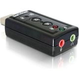 DeLOCK - USB-A - Audio Adapter - Zwart - 3,5mm Jack, 7.1 Surround, Mute Knoppen