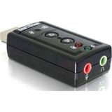 DeLOCK - USB-A - Audio Adapter - Zwart - 3,5mm Jack, 7.1 Surround, Mute Knoppen