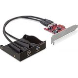 DeLOCK - USB 3.0 Front Panel - Input Adapter - Zwart - 2-Port Incl. PCI Express Card