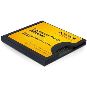Delock Compact Flash Adapter, Geheugenkaartlezer, Geel, Zwart