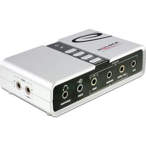 DeLOCK - USB2.0 - Externe Geluidskaart - Grijs - Voor 2.1 Stereo en 5.1/7.1 Surround