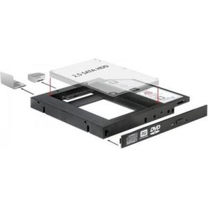 Premium - 2,5'' naar 5,25'' Slim SATA Caddy - Zwart - Ondersteunt 2,5 inch HDD/SSD tot 3 TB