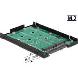 DeLOCK - 2,5'' SATA Behuizing - Zwart - Geschikt voor 2 M.2 SSD's
