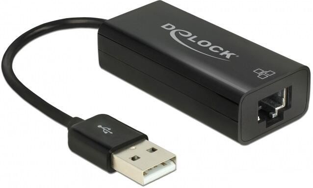 DeLOCK USB-A naar RJ45 Fast Ethernet LAN Adapter - USB2.0 - CAT5 - 0,10 meter