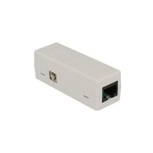 Delock - RJ45-Isolator - Netwerk Overspanningsbeveiliging - Zwart - 6 kV Bliksembeveiliging, Ondersteunt PoE