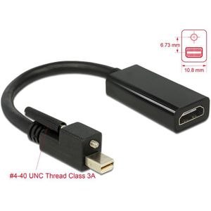 Premium Mini DisplayPort 1.2 naar HDMI 1.4 actieve adapter (4K 30 Hz) / zwart - 0,20 meter