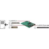 SATA - 22-pins naar mSATA en M.2 Converter - 2,5'' Formaat