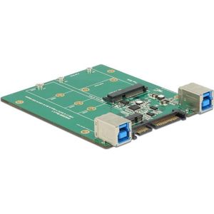 Delock - Converter USB 3.1 Gen 2 - Accessoire voor Harde Schijven - Zwart - Ondersteunt M.2 en mSATA SSD's