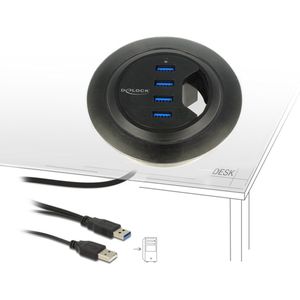 USB-HUB 62868 Delock 4-Port USB 3.0 tafelinbouw