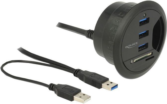 DeLOCK 62869 USB 3.0 (3.1 Gen 1) Type-A 5000Mbit/S Zwart Hub & Concentrator
