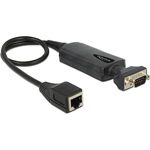 Delock - Ethernet LAN naar RS-232 Converter - Zwart - Plug and Play