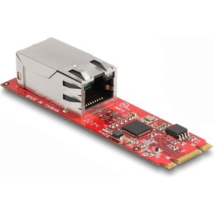 Delock - Converter M.2 - 1 x RJ45 2,5 Gigabit LAN - Rood