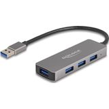 Delock - 63171 - USB Hub - Grijs - 4-poorts USB 5 Gbps met metalen behuizing