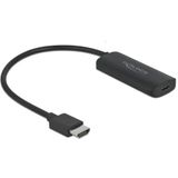 Delock HDMI naar (USB Type-C, 24 cm), Data + Video Adapter, Zwart