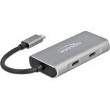 Delock - 63260 - USB Type-C Hub - Zwart - 2 x USB Type-A en 2 x USB Type-C