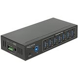 Delock - USB 3 Hub - 7-poorts - Zwart - Metalen behuizing, Battery Charging BC1.2, 5 Gbps