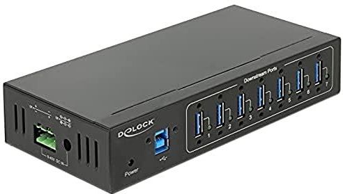 Delock - USB 3 Hub - 7-poorts - Zwart - Metalen behuizing, Battery Charging BC1.2, 5 Gbps